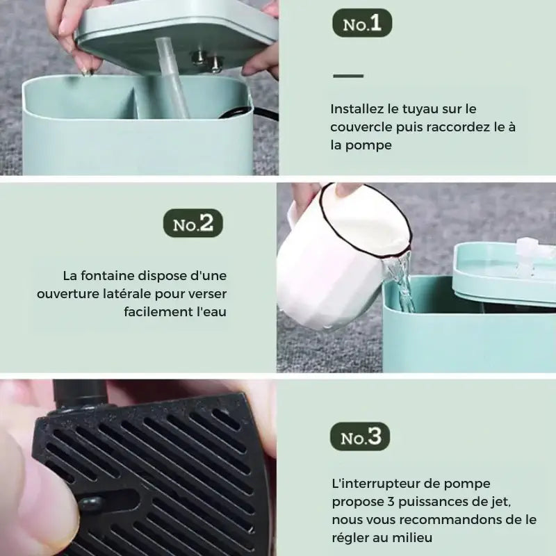 Fonctionnement de la fontaine à eau pour chat
